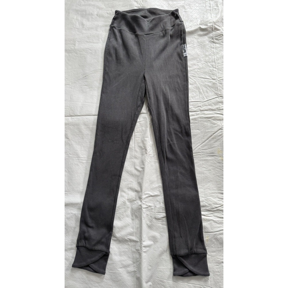 Gymshark Seamless Ribbed High Waist Yoga Workout Leggings Womens Medium Gray